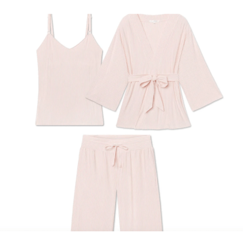 LAKE | Women | DreamModal® Pajamas | English Rose Pencil Stripe Maternity Kimono Bundle