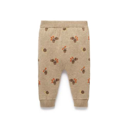 Brown Acorn Jacquard Leggings - Baby Leggings - Purebaby