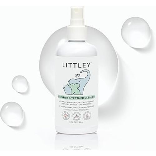 Amazon.com: Littley Pacifier & Teether Cleaner | 8 oz | Alcohol‑Free HOCl Spray for Baby Pacifiers, Teethers, Bottles & High‑Touch Toys | Fragrance‑Free | Portable Travel Size : Baby