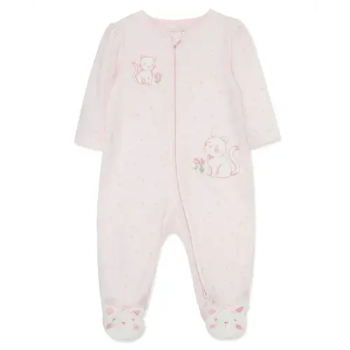 Sweet Kitties 2-Way-Zip Footed One-Piece