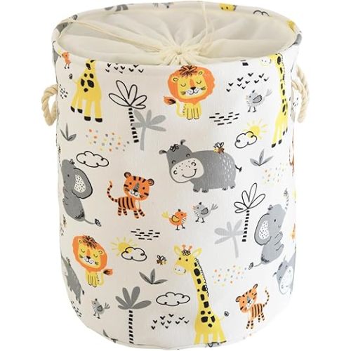 INough Foldable Animal Laundry Hamper, Portable, Handle, Easy to Clean