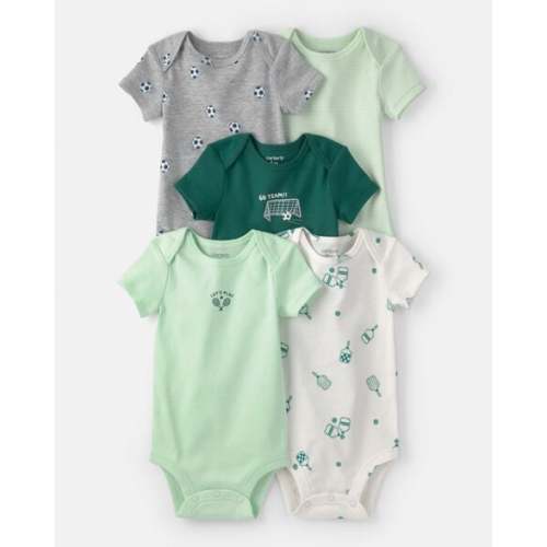 Baby 5-Pack Sports Multipack Bodysuits - Green/White | Carter's
