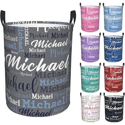Custom Name Laundry Hamper, Personalized Laundry Baskets with Name for Boys Girls Women Men, Customized Collapsible Dirty Clothes Hamper Easy Storage Gifts for Bedroom Bathroom Living Room