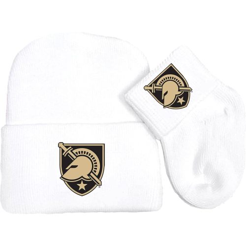 Army Black Knights Collegiate Licensed Newborn Baby Knit Cap and Socks Set