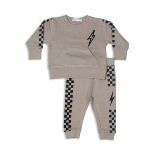 Boys' Speed Racer Check Bolt French Terry Top & Pants Set - Baby