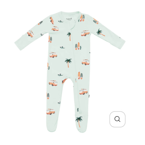 Zippered Footie in Dew Surf
