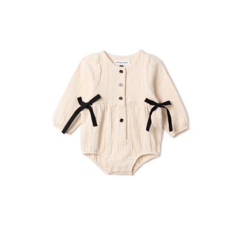 Woven Ribbon Bubble Romper