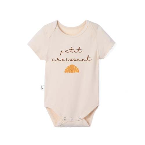 Petite Croissant French Baby Bamboo Onesie