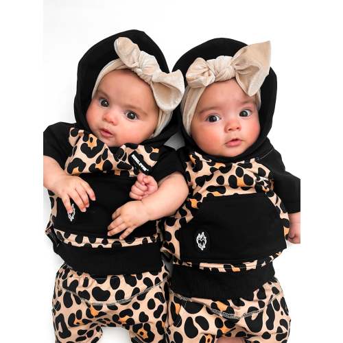 Short Sleeve Hoodie in Ava (Leopard)