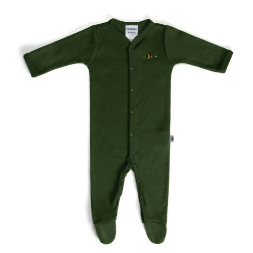Evergreen Merino Baby Onesie | Baby Clothing | Dimples NZ | Evergreen