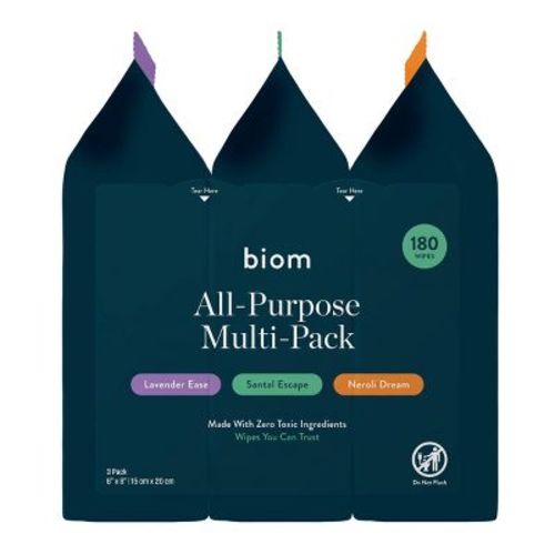 Biom Plant Based Refillable All Purpose Wipes Variety - 3pk/180ct