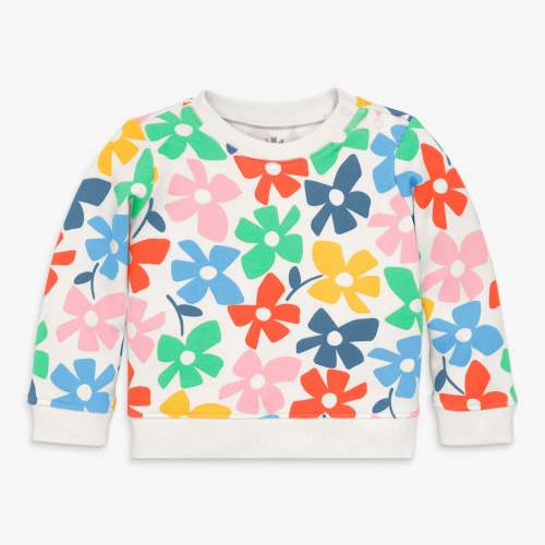 Baby sweatshirt in rainbow blooms | Primary.com