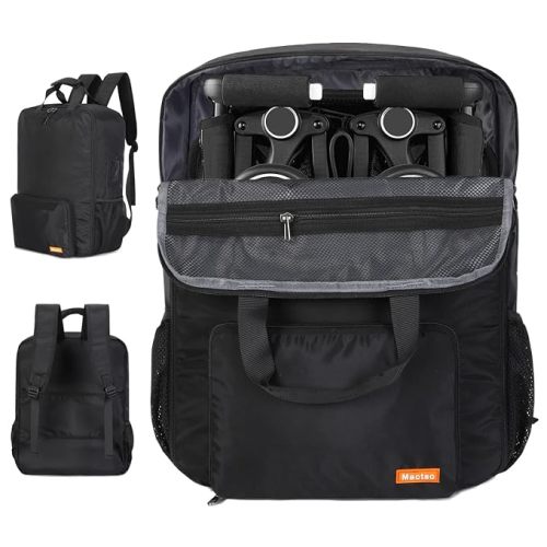 Mactso Stroller Travel Bag Compatible with GB Pockit and GB Pockit Air Plus All Terrain, Lightweight Stroller Travel Backpack for Airplane (Black, M)