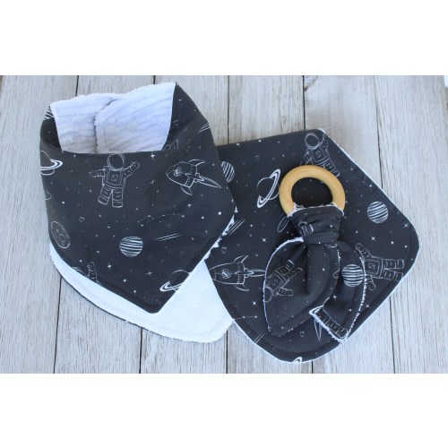 Space Baby Shower Gift | Baby Boy | Baby Boy Gift | Space Baby | Baby Bandana Bib | Space Teether | Space Burp Cloth | Baby Boy Gift Set
