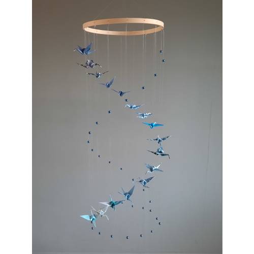 blue crane baby mobile from Etsy