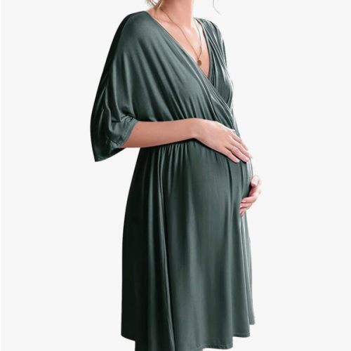 Ekouaer 3 in 1 Labor/Delivery/Hospital Gown Maternity Dress Nursing Nightgown Sleepwear for Breastfeeding