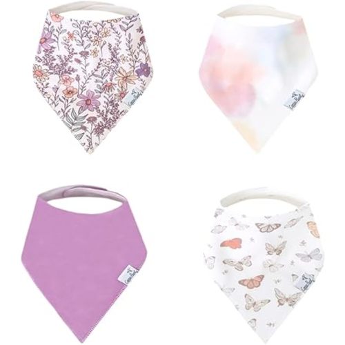 Copper Pearl - Baby Bandana Drool Bibs, 4pk, Flora