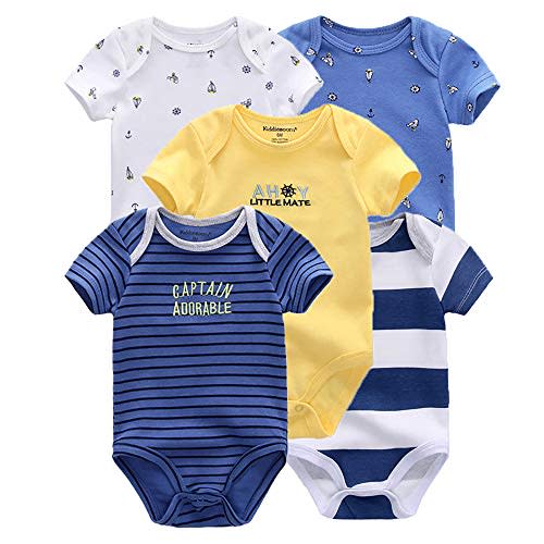 MAMIMAKA Baby Bodysuit Short Sleeve one-Piece Newborn Baby Clothes for Baby Boy and Girls