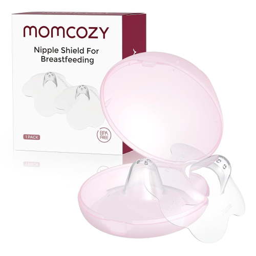 Momcozy Floral Contact Silicone Nipple Shield for Breastfeeding, Made Without BPA/BPS, 24mm, 1 Pair