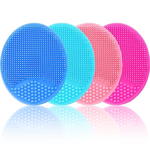 Silicone Facial Cleansing Brush - 4 Pack Face Scrubber & Exfoliator for Deep Cleaning, Soft Brush, Blackhead & Acne Pore Care