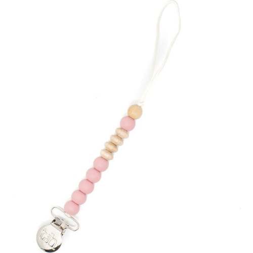 Petite Crew Pacifier & Toy Clip, Dusty Rose - Three Hearts | Maisonette