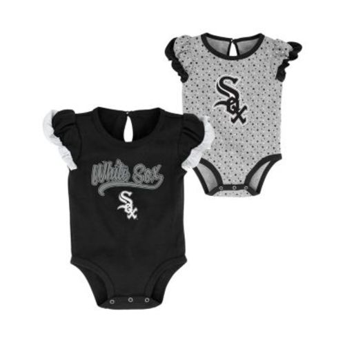 Newborn and Infant Boys and Girls Black and Heathered Gray Chicago White Sox Scream and Shout Two-Pack Bodysuit Set