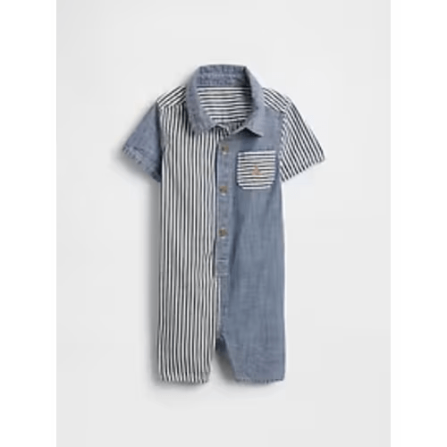 Baby Chambray Stripe One-Piece | Gap