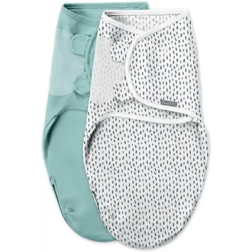 SwaddleMe by Ingenuity Easy Change Swaddle, Size Small/Medium, 0-3 Months, 2-Pack - Snow Leopard