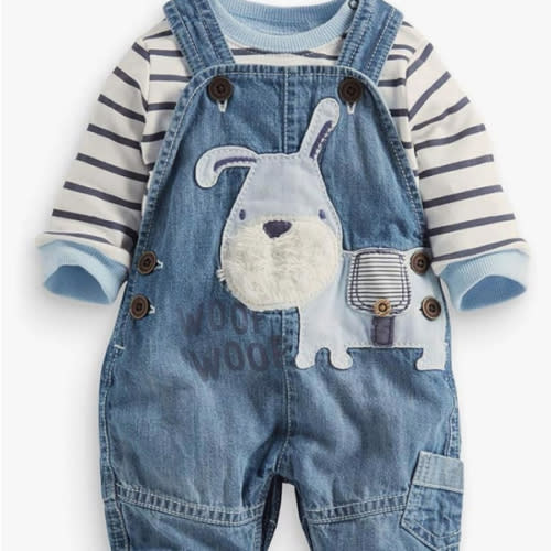 Cute Baby Boy Clothes Suit Toddler Boys' Striped long Sleeve T-Shirt+Denim Overalls Jumpsuit Pants Outfits Sets