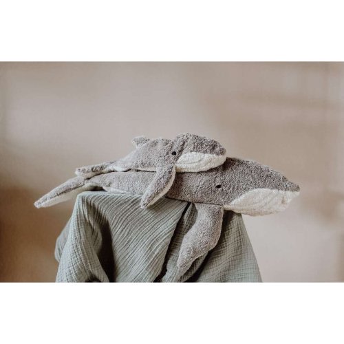 Senger Organic Cotton Cuddly Whale, Small | Stuffed Animals- Blue Otter Toys