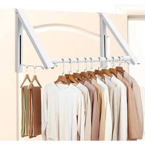 Over The Door Clothes Hanger,1.69 Inch Door Hook for Over The Door Drying Rack,Foldable Retractable Overdoor Hanger Hook for Bathroom,Laundry Room,Apartament and Bedroom
