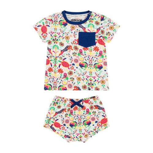 Mixed Up Clothing Suave Baby Tee and Bloomer Shorts Set - Animal Arabesque - 3-6 Months