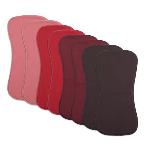 8 Pack Baby Burp Cloths, Unisex for Boys and Girls, Super Absorbent and Soft Towel,Solid Color (red)