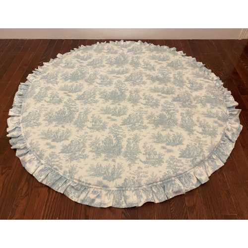 Choose Your Color Toile Baby Play Mat with Ruffle: Padded Tummy Time Activity Mat