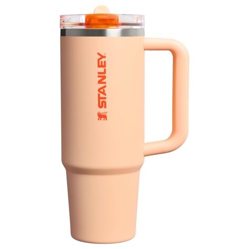 STANLEY Quencher ProTour Flipstraw Tumbler, 30 oz, Orange Sherbet | Built-In Straw & Handle | Cupholder Compatible for Travel | Leakproof Insulated Stainless Steel Cup | BPA-Free