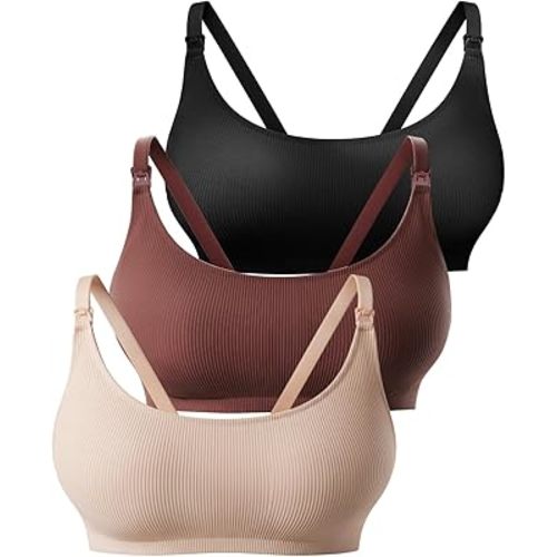 Nursing Bras for Breastfeeding Pregnancy Bras Ribbed Seamless Bralettes Support Maternity Bras