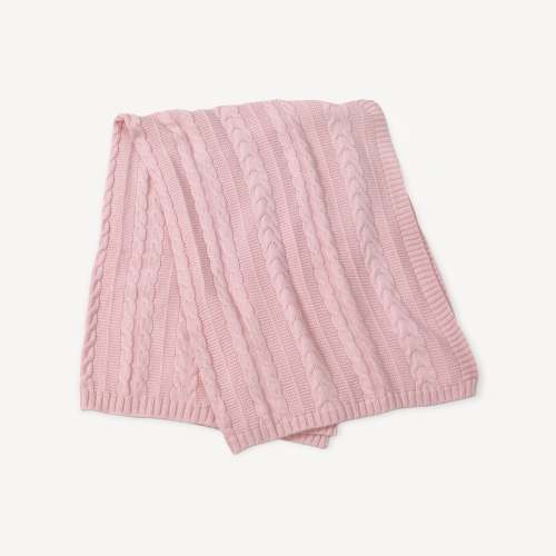 Classic Cable Sweater Knit Baby Blanket (Organic Cotton) - 4 Colors