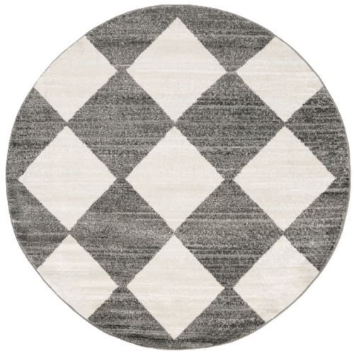 Kayla Checkerboard Tiled Rug | Grey – Rugs USA