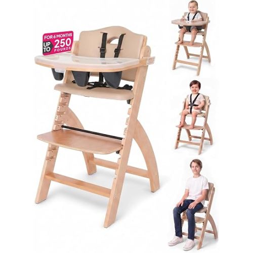 Abiie Beyond Junior Convertible Wooden High Chair with Removable Tray