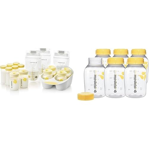 Medela Breast Milk Storage Solution Set, Breastfeeding Supplies & Containers, & Breast Milk Collection and Storage Bottles, 6 Pack, 5 Ounce Breastmilk Container
