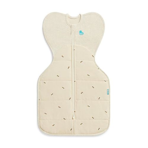 Love to Dream Swaddle UP Warm, 2.5 TOG, Dramatically Better Sleep, Allow Baby to Sleep in Preferred Arms Up Position for Self-Soothing, Secure Fit Calms Startle Reflex, 5-8.5lbs, Olive Bees