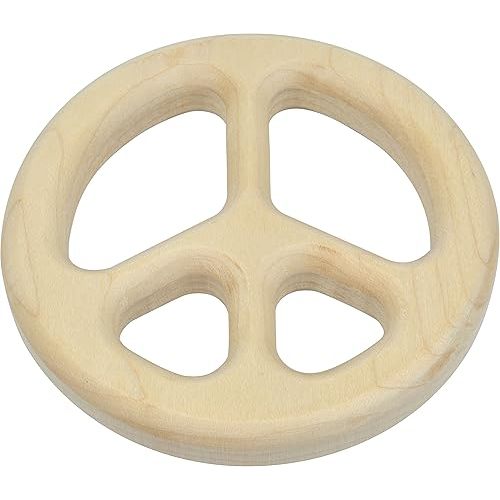 Peace Sign Shaped Maple Teether - Made in USA