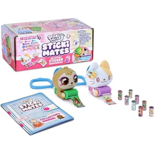 Sticki Rolls Sticki Bands Sticki Mates 2 Pack - Wearable & Shareable Sticker Bracelet | Includes 70 Mini Stickers | Over 1000 Sticker Designs to Collect! (Series 3, Slow Moe & Cora/BeeBee)