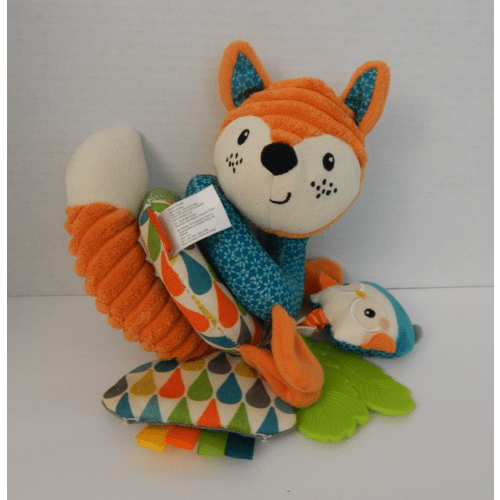 Infantino ~ Orange Fox Circular Sensory Plush Toy /Car Seat Activity Toy