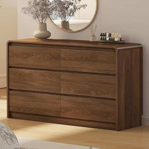 Messenya Modern 6 Drawer Dresser, 55-Inch Wood Chest of Drawers for Bedroom