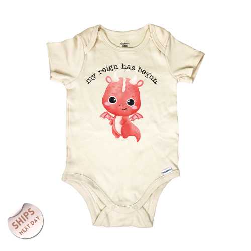 My reign has just begun Baby Bodysuit, dragon Sweater, baby bodysuit, take home outfit, newborn, baby shower gift, Baby Gift, 2000349