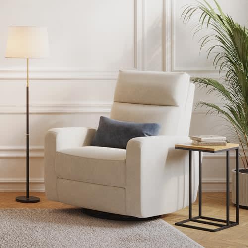 Nurture& The Glider Plus - Premium Nursery Power Recliner | Swivel Chair with Adjustable Head Support and Adjustable Lumbar Support | Built-in USB - The Ultimate Comfort for Nursing, Relaxing (Ivory)