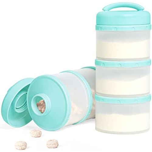 Termichy Stackable Formula Dispenser Portable Milk Powder Container, 2 Pack, Mint