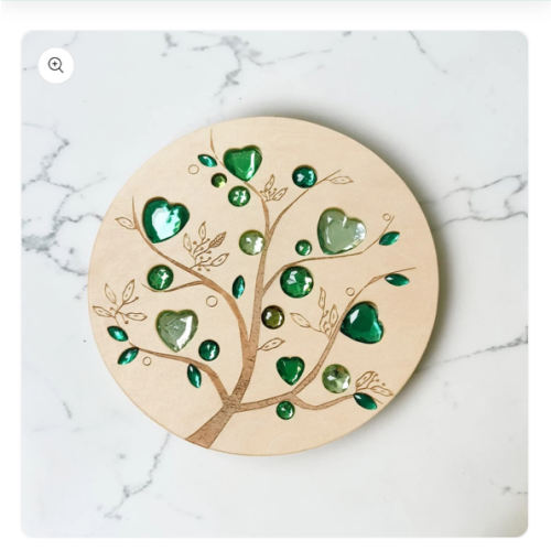 Large Gemmed Wooden Spinner Board – Acrylic Crystal Sensory Toy | 5 Designs