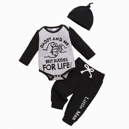 WUANDIXFA Newborn Infant Baby Boy Clothes Outfits 3 6 9 12 18 Months Long Pants Toddler Baby Boy Clothes Set,Grey,0-3 Months